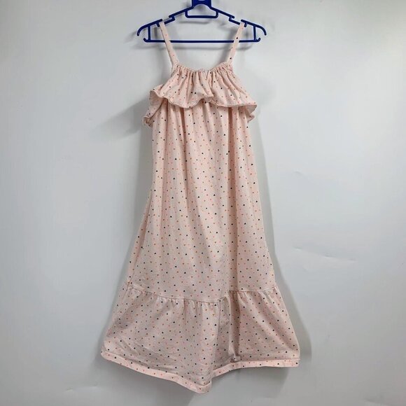 Tea Collection Girls Confetti Crystal Pink Ruffled‎ Midi Dress Size 7 - Picture 1 of 14
